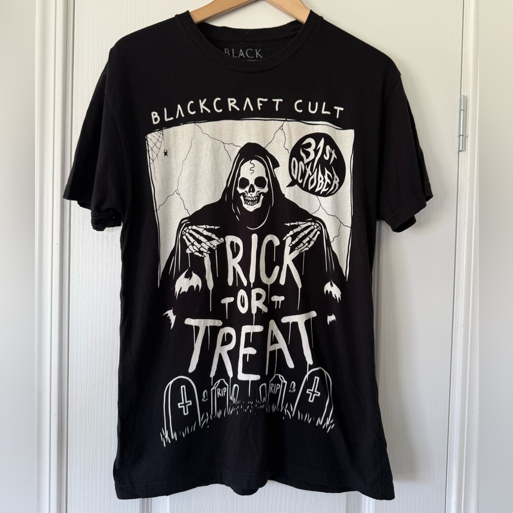 Black Craft Cult Grim Reaper Oct 31st Trick or Treat Tee